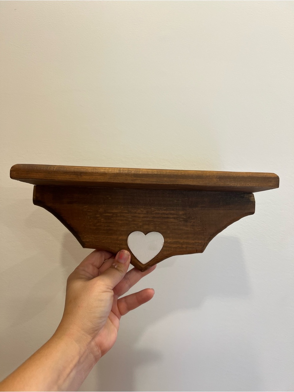 Wooden Wall Shelf with Heart